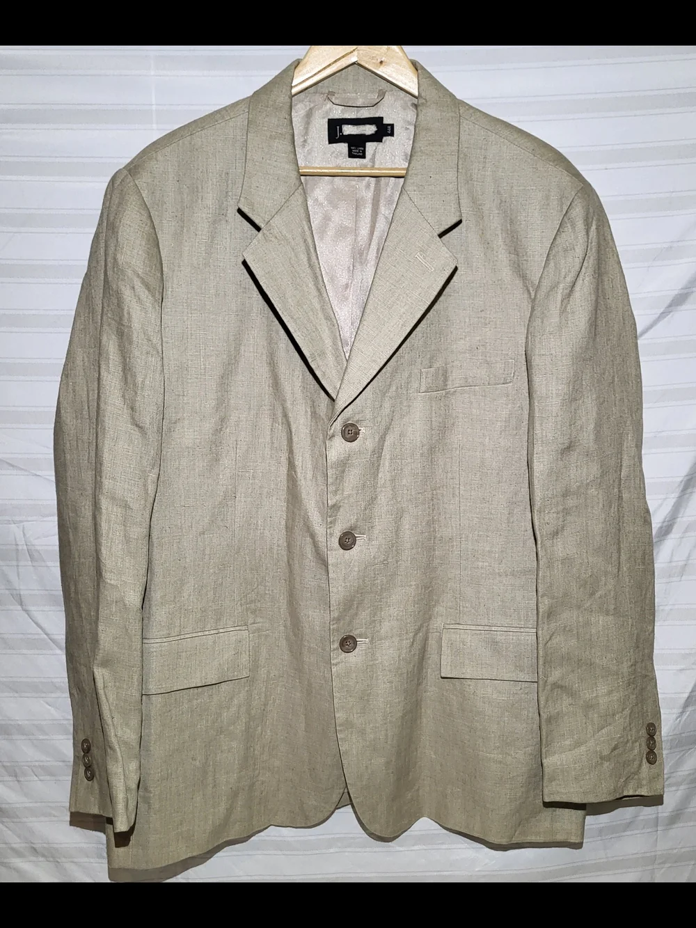 J. Crew Men's Light Beige 100% Linen Sport Coat Blazer
